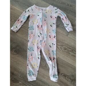 Tea Baby Girl‎ Footless One Piece Sleeper Pajamas size 12-18 months Animal #7